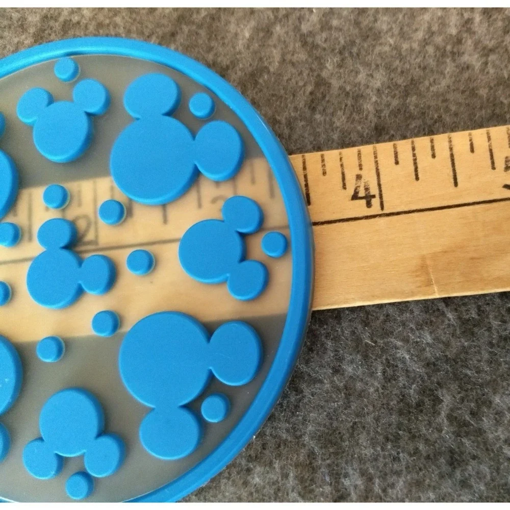 DISNEY Mickey Mouse Silicone Coasters Set/5 Mickey Ears Dots 3 Colors Stackable